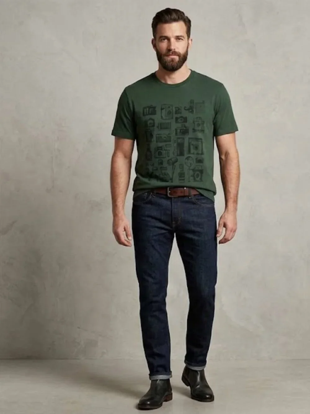 Banana Republic Dark‎ Green Graphic Tee XL